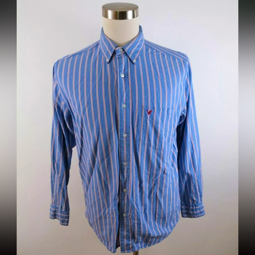 Men's American Eagle Outfitters 100% Cotton Long Sleeve Button Down Dress Shirt - Picture 1 of 8